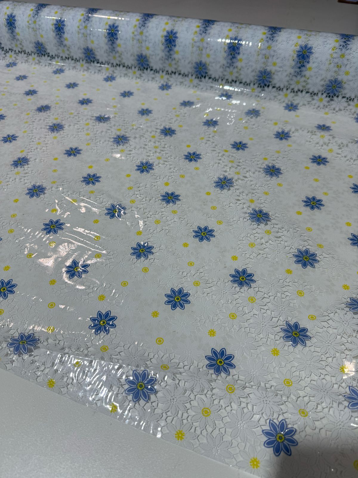 Toalha de Mesa Plástica Cristal 1m largura