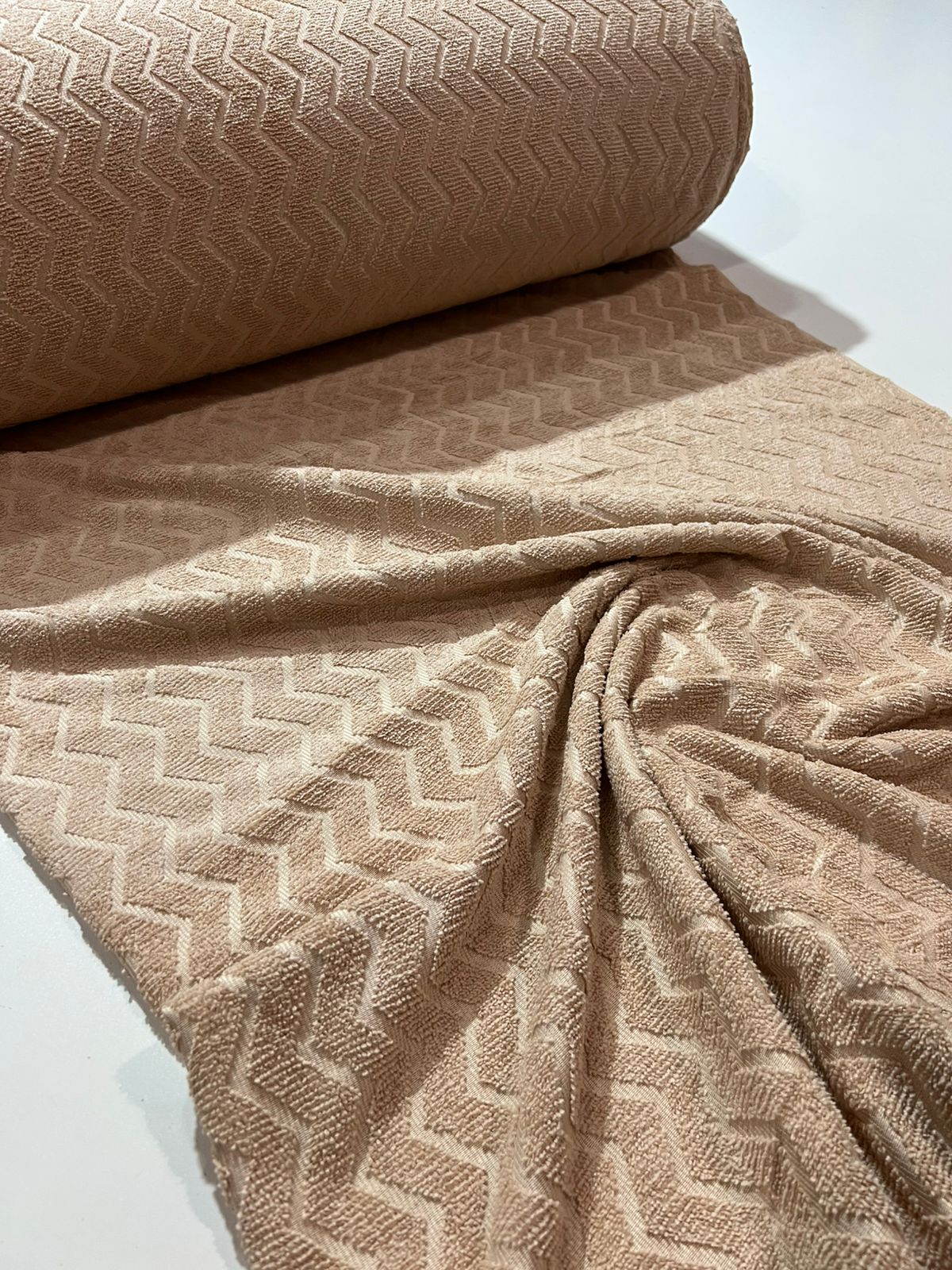 Tecido Atoalhado Felpudo Jacquard De Microfibra 1,50mt de largura