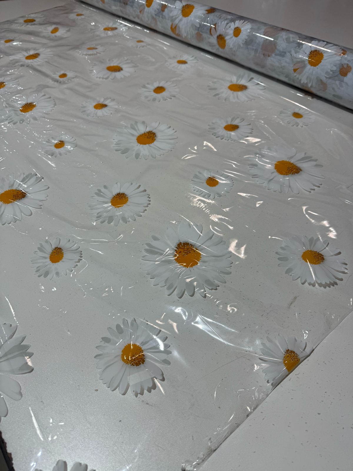 Toalha de Mesa Plástica Cristal 1m largura