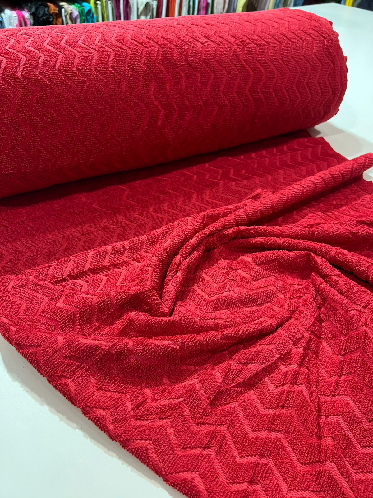 Tecido Atoalhado Felpudo Jacquard De Microfibra 1,50mt de largura