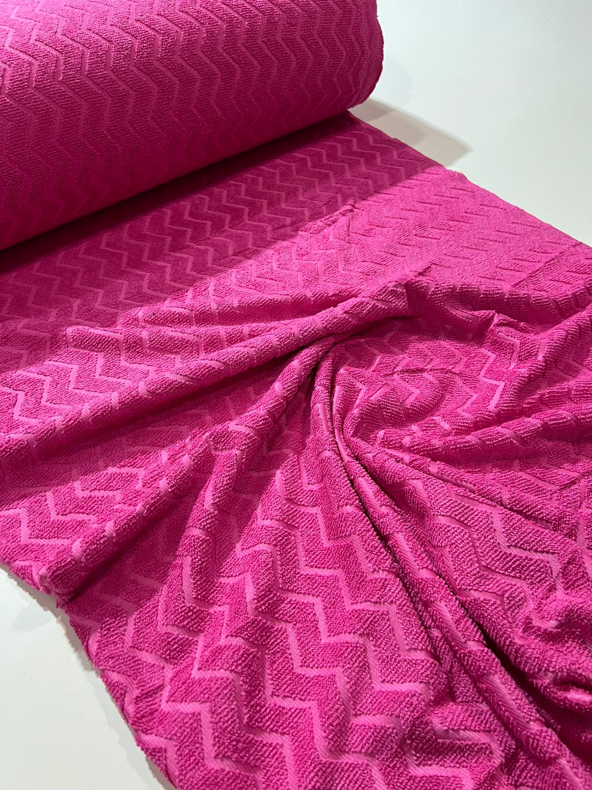 Tecido Atoalhado Felpudo Jacquard De Microfibra 1,50mt de largura