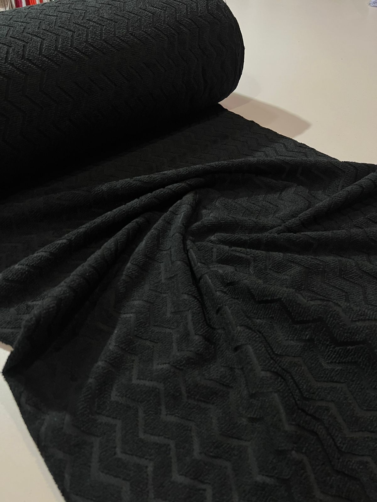 Tecido Atoalhado Felpudo Jacquard De Microfibra 1,50mt de largura