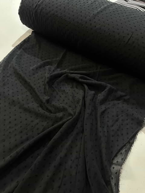 Tecido Musseline Chiffon Poá Pipoquinha  1,47m largura