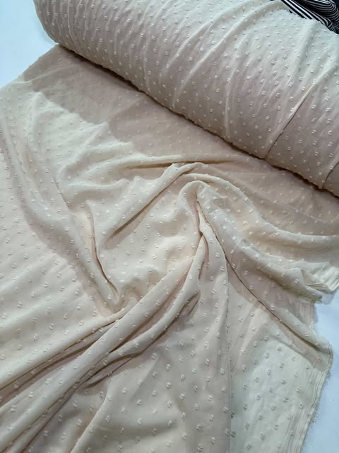 Tecido Musseline Chiffon Poá Pipoquinha  1,47m largura