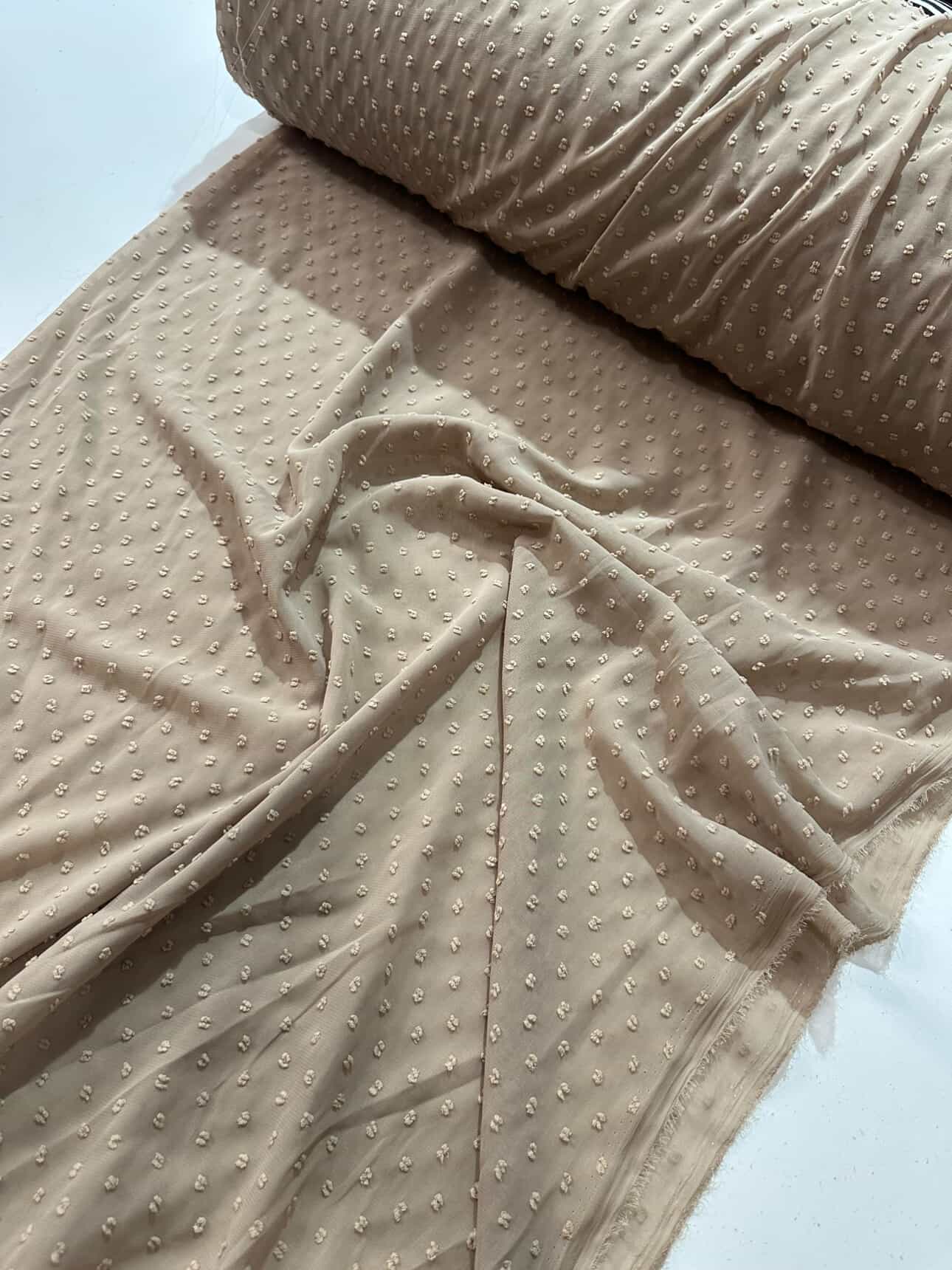 Tecido Musseline Chiffon Poá Pipoquinha  1,47m largura