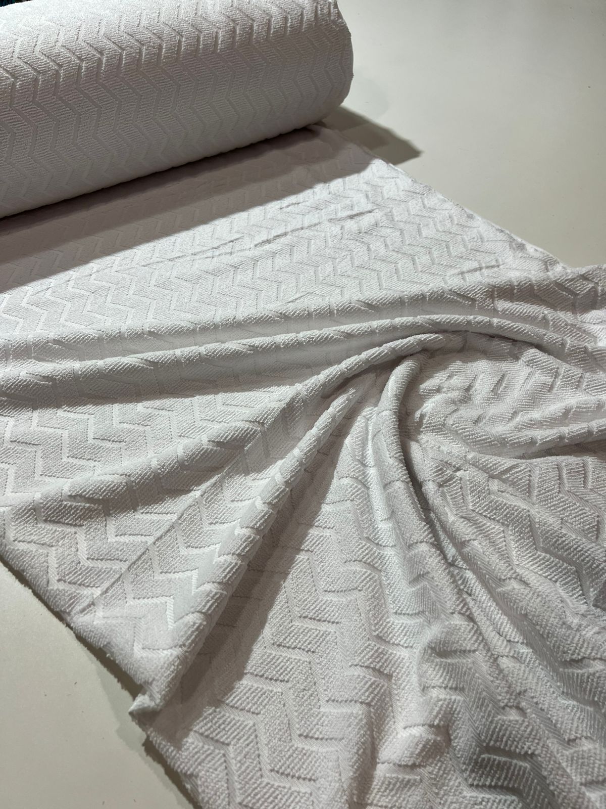 Tecido Atoalhado Felpudo Jacquard De Microfibra 1,50mt de largura