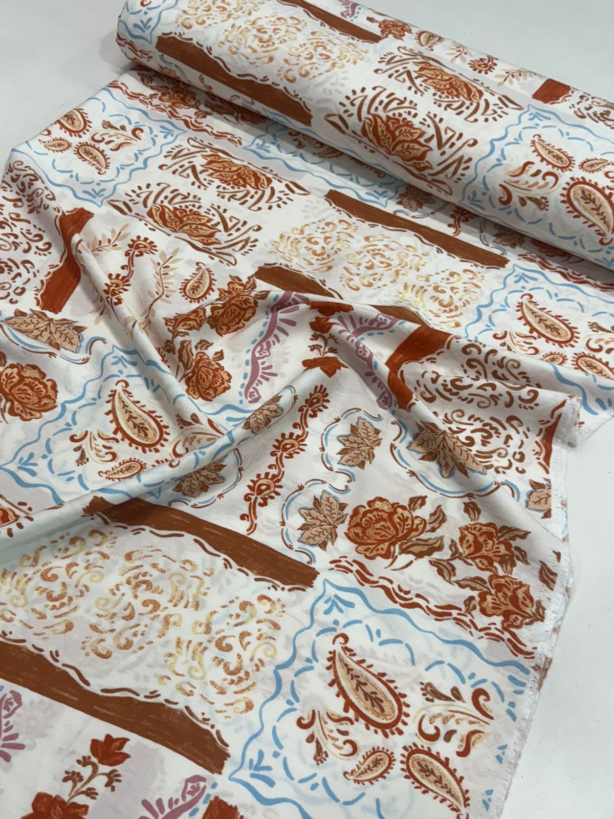 Tecido Viscose Rústica Estampada 80% Viscose 20% linho 1,50m largura