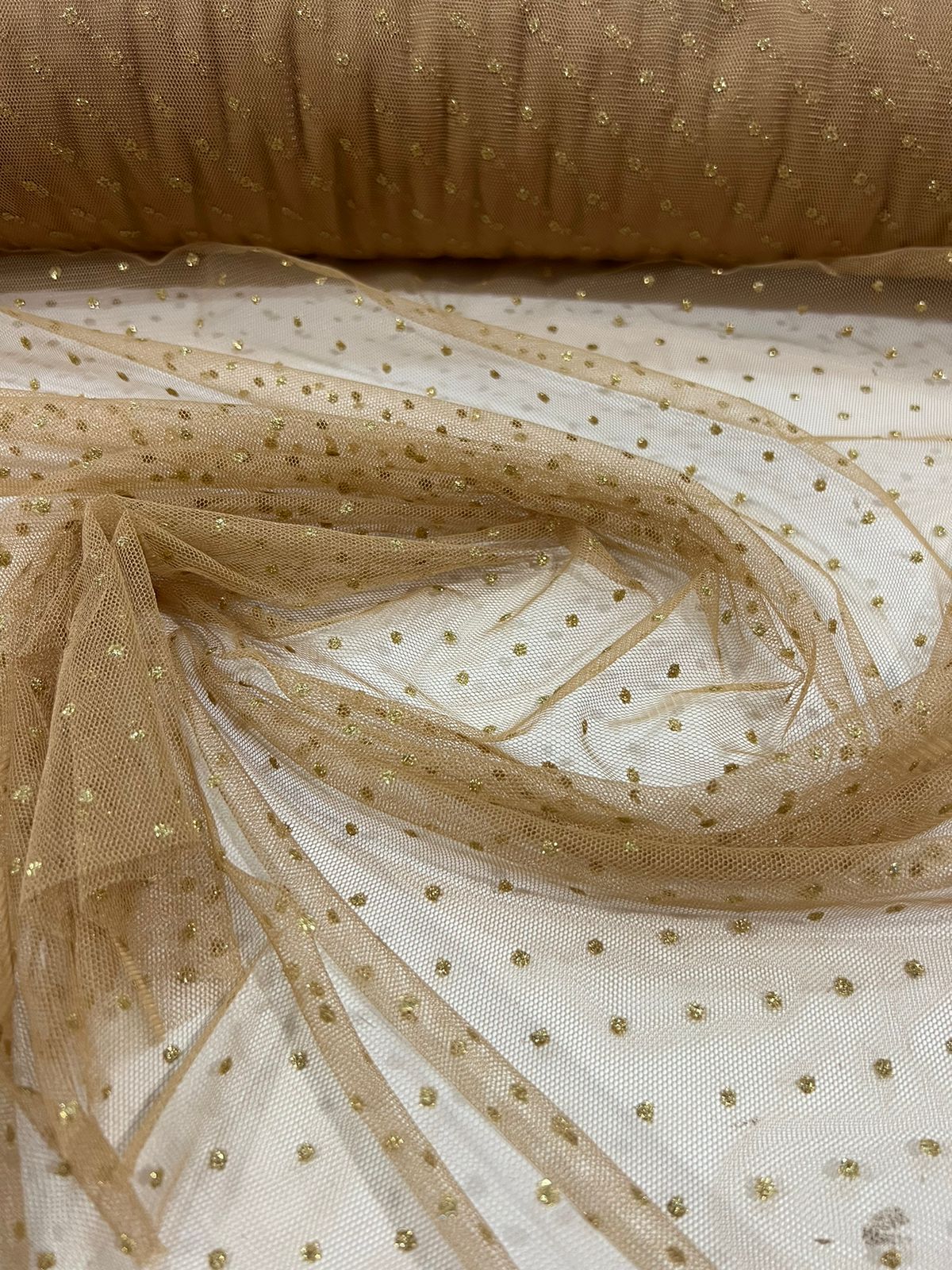Tecido Tule Pingos D'água Tule com brilho Strass 1,40m largura