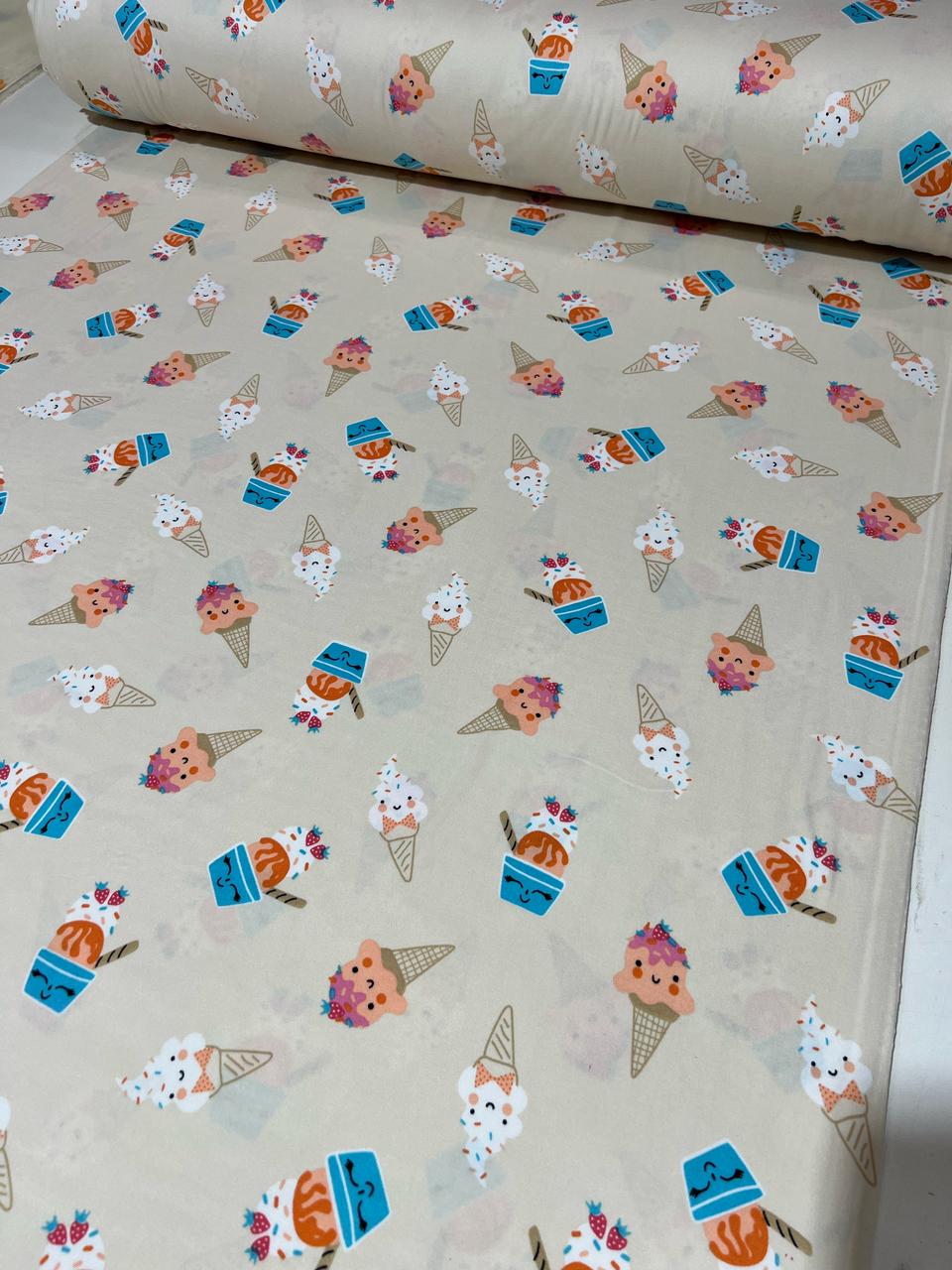 Tecido Malha para pijama estampada Suede Light Ultra Macio 1,60m largura