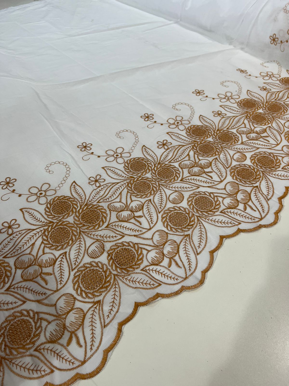 Tecido Laise Richilieu Barrada premium 100% algodão 1,30m largura