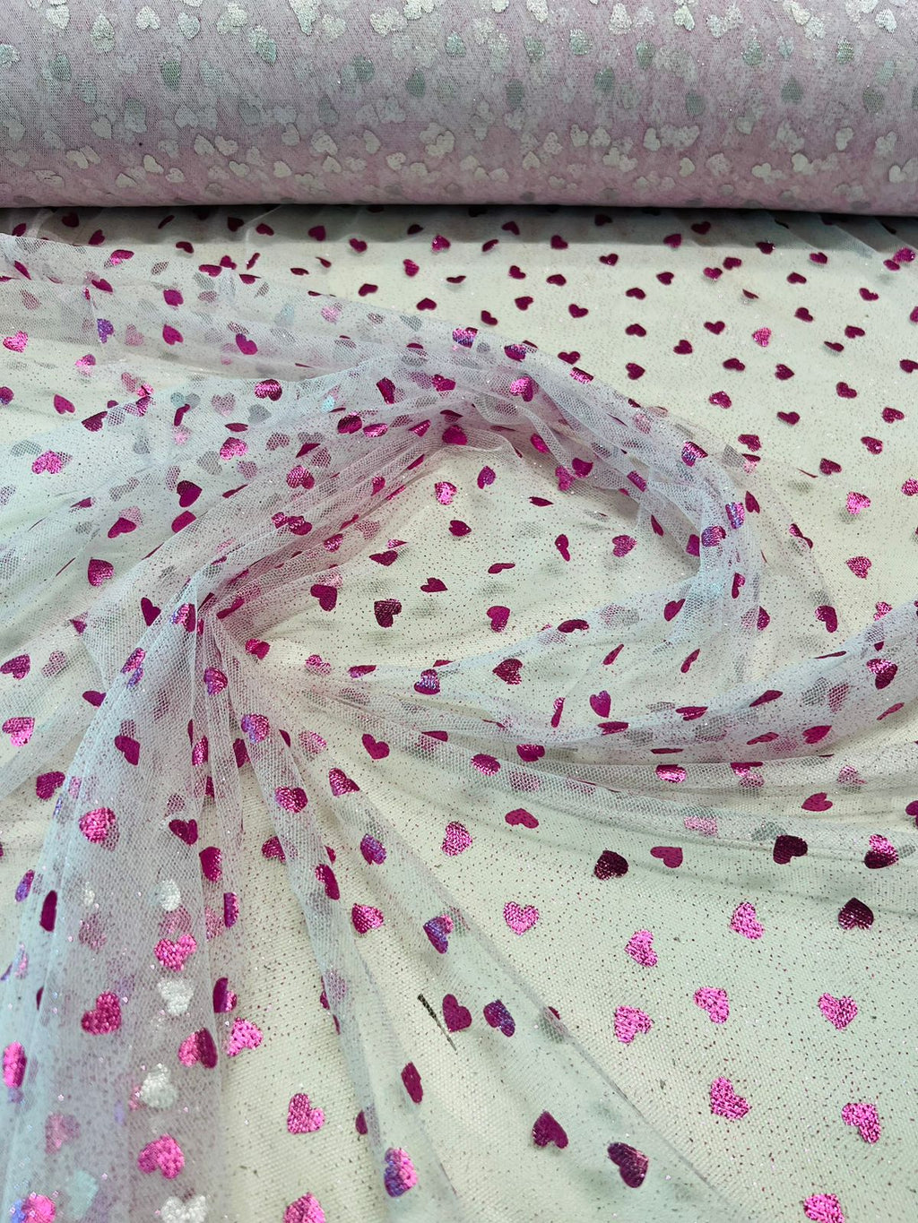 Tecido Tule Glitter estampado 1,5m largura Tule Cristal bordado