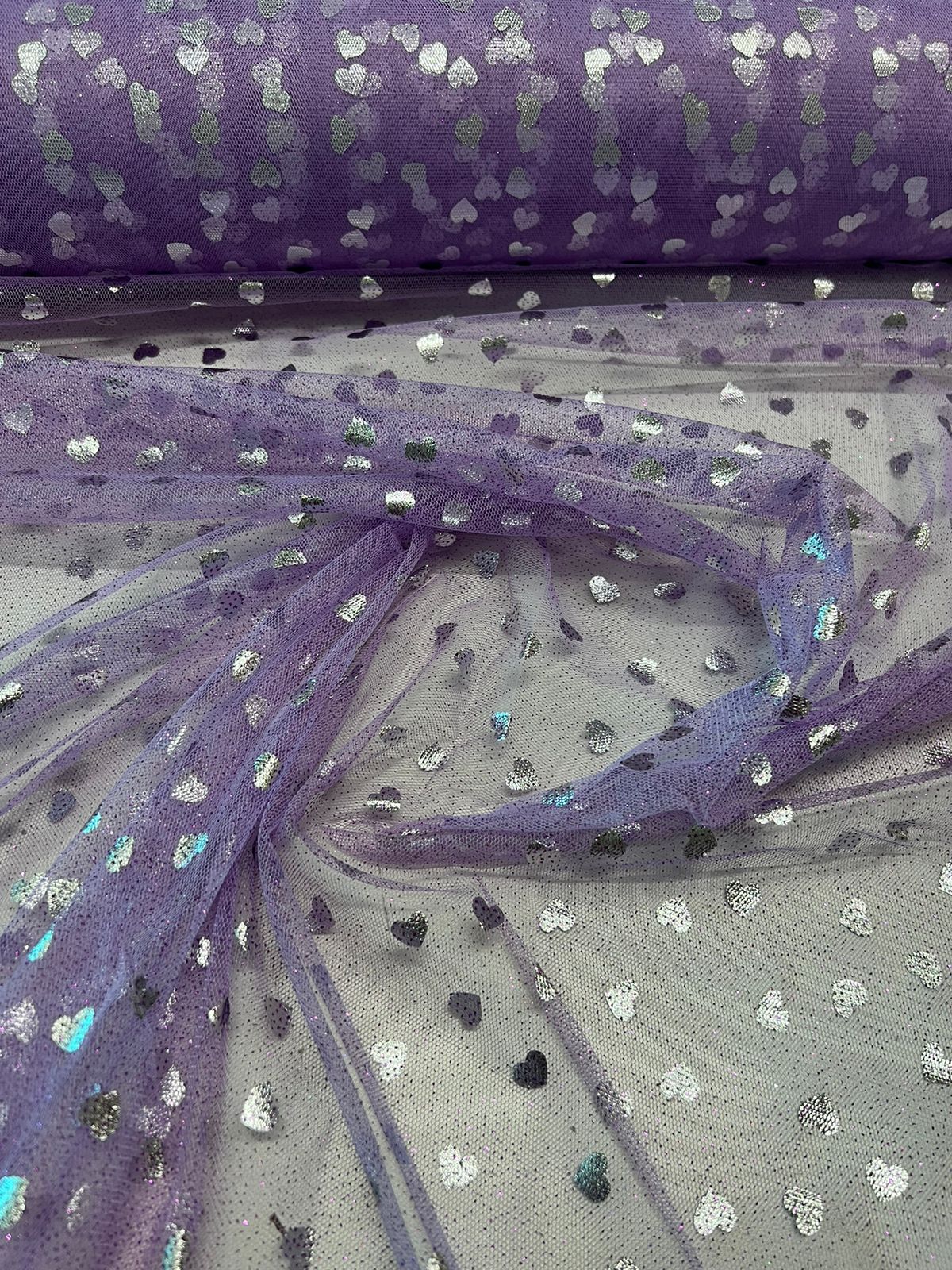 Tecido Tule Glitter estampado 1,5m largura Tule Cristal bordado