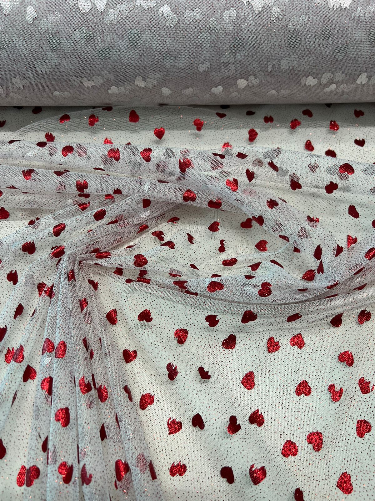 Tecido Tule Glitter estampado 1,5m largura Tule Cristal bordado