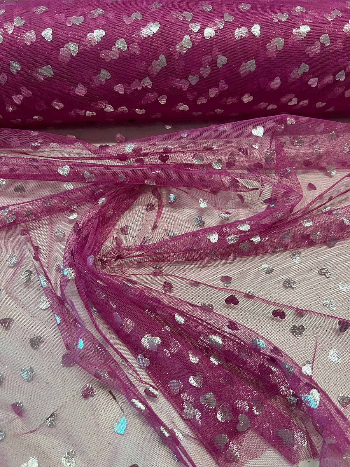 Tecido Tule Glitter estampado 1,5m largura Tule Cristal bordado