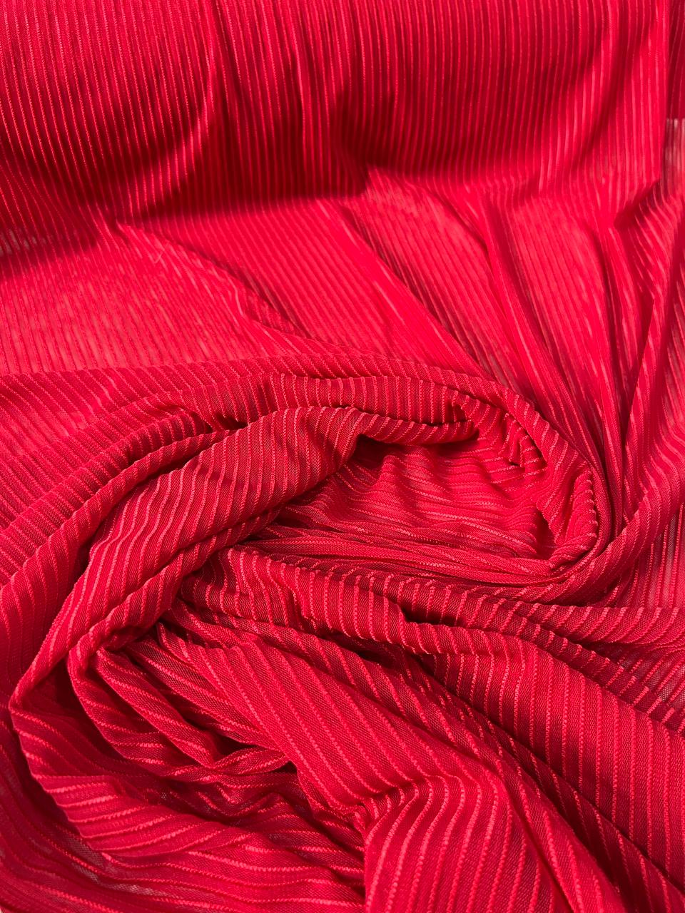 Tecido tule de malha Plissado ou microtule com elastano fios em lurez- 1,60m largura