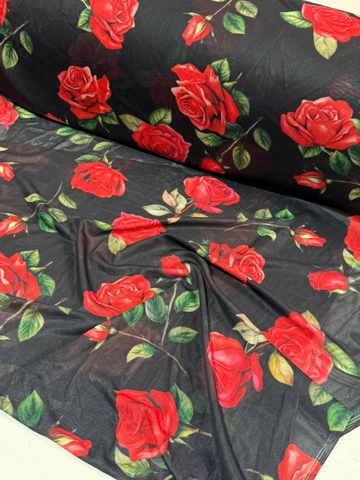Tecido Tule de malha Estampado 3d-1,50 largura