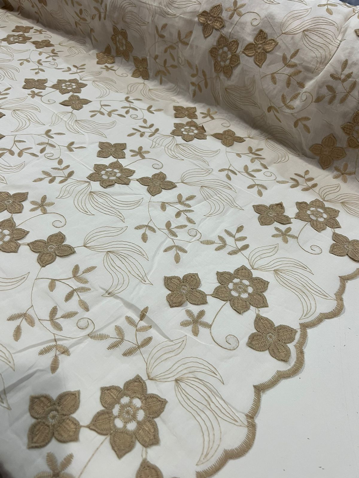 Tecido Laise Bordada 3D 100% algodão 1,40m Largura