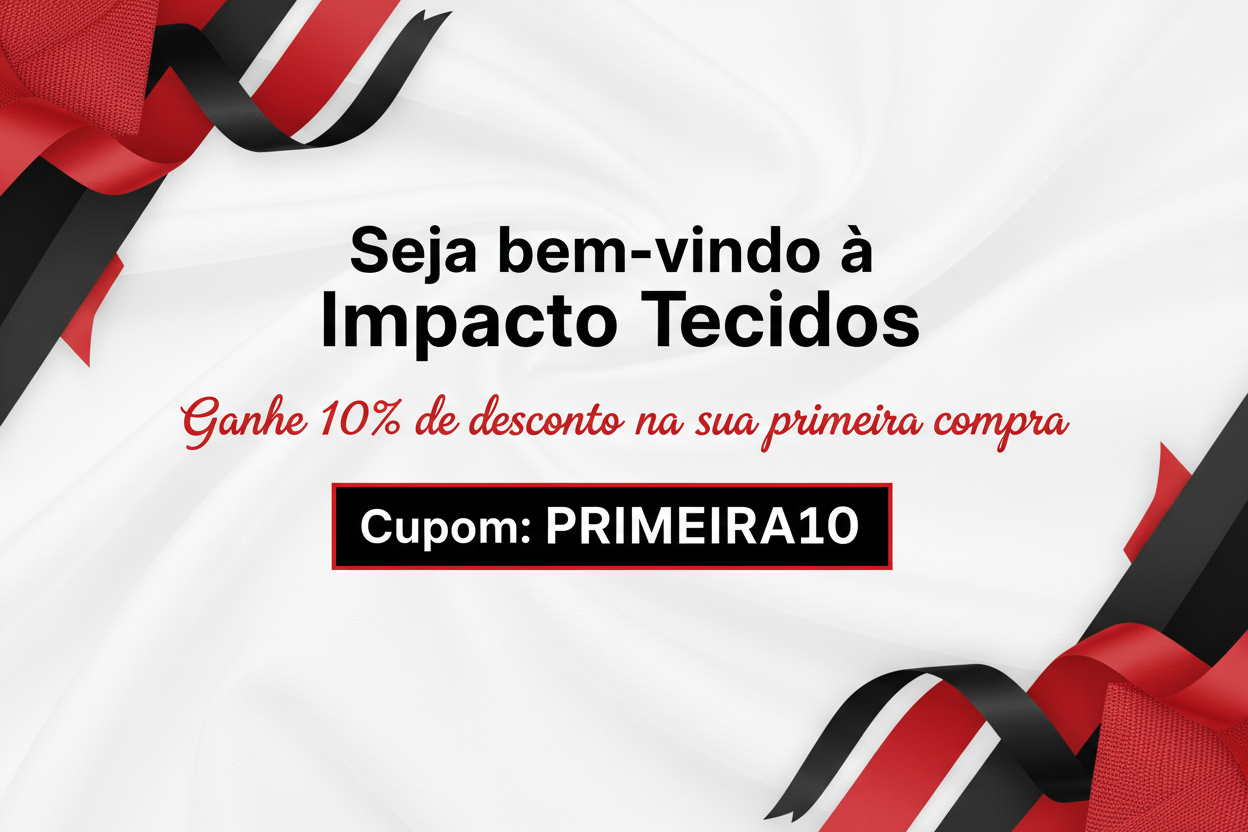 Banner Impacto Tecidos - vermelho preto branco