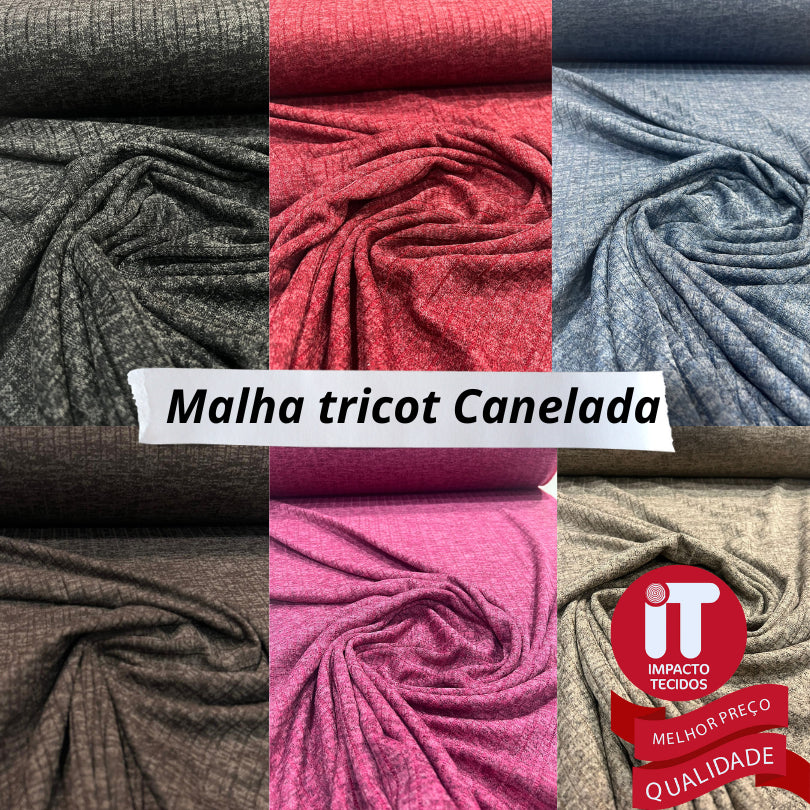 Tecido malha tricot Canelada lãzinha Moda 1,60m largura