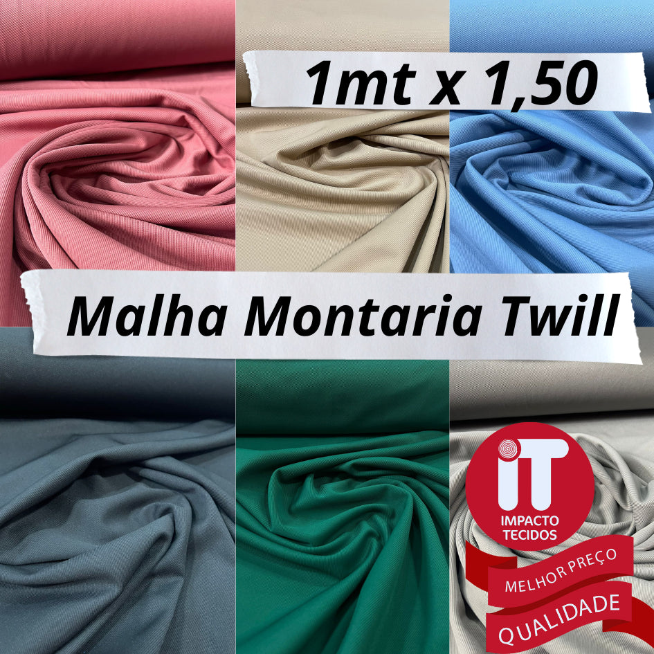 Tecido Malha Montaria Twill  1,50m largura