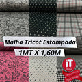 Tecido malha tricot Estampada lãzinha 1,60m largura