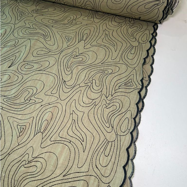 Tecido Cambraia Bordada 100% Algodão 1,30m largura