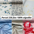 tecido percal 230 fios 100% algodão estampado e liso 2,50m de largura