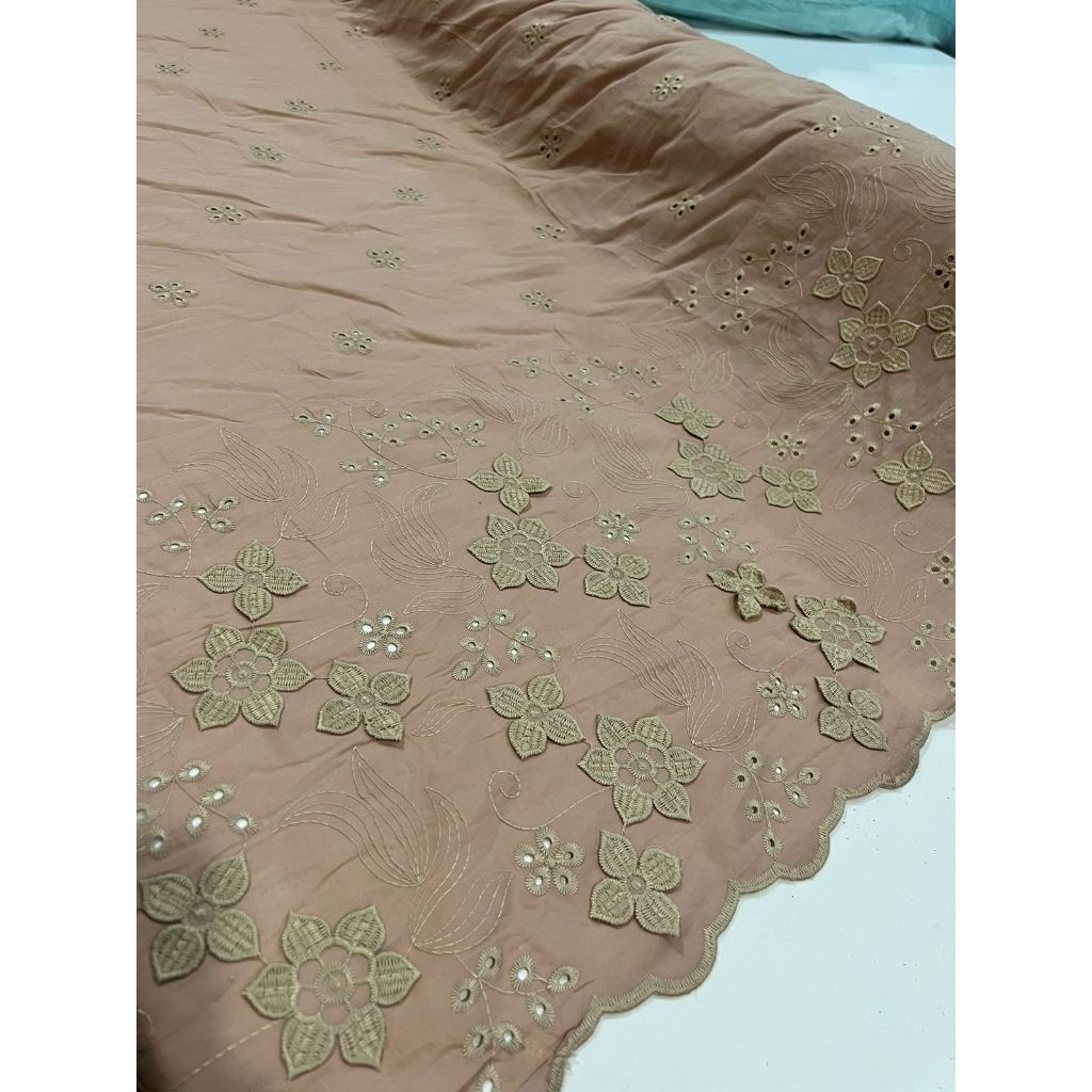 Tecido Laise Richilieu Barrada premium 100% algodão 1,30m largura