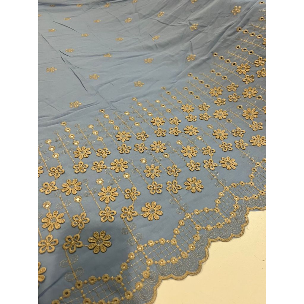 Tecido Laise Richilieu Barrada premium 100% algodão 1,30m largura