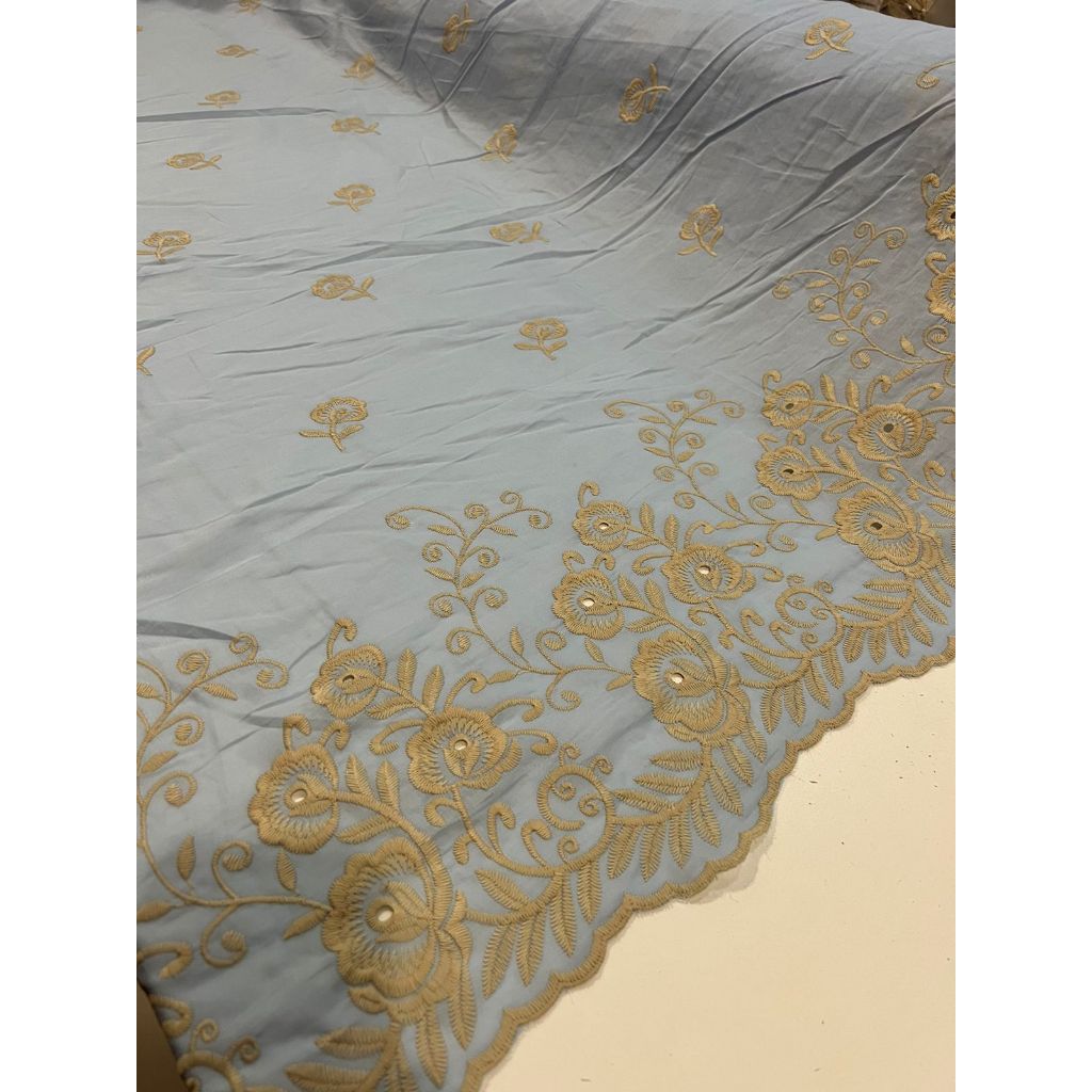 Tecido Laise Richilieu Barrada premium 100% algodão 1,30m largura
