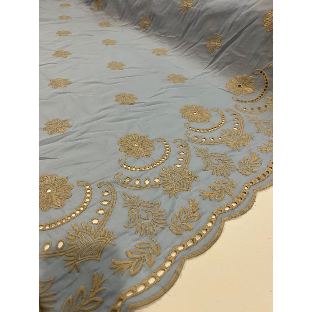 Tecido Laise Richilieu Barrada premium 100% algodão 1,30m largura