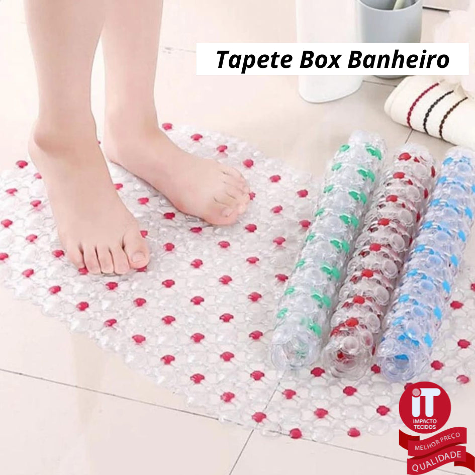 Tapete De Box Banheiro Antiderrapante Com Ventosa Silicone 34cm x 64cm