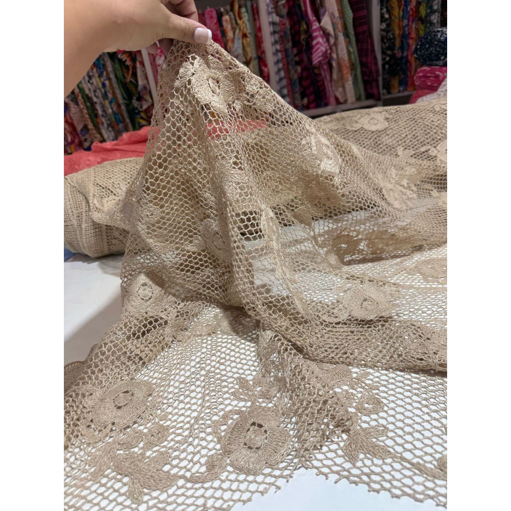Tecido Crochê Zara Artesanal  1,30m largura