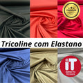 Tecido tricoline com elastano 1.50m largura