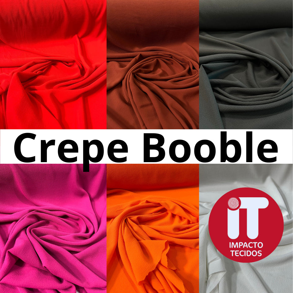 Tecido Crepe Bubble Liso e Estampado  1,50m largura