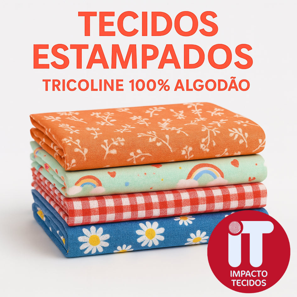 Tricoline 100% Algodão Infantis 50cmx1,50 Est 189 a 288