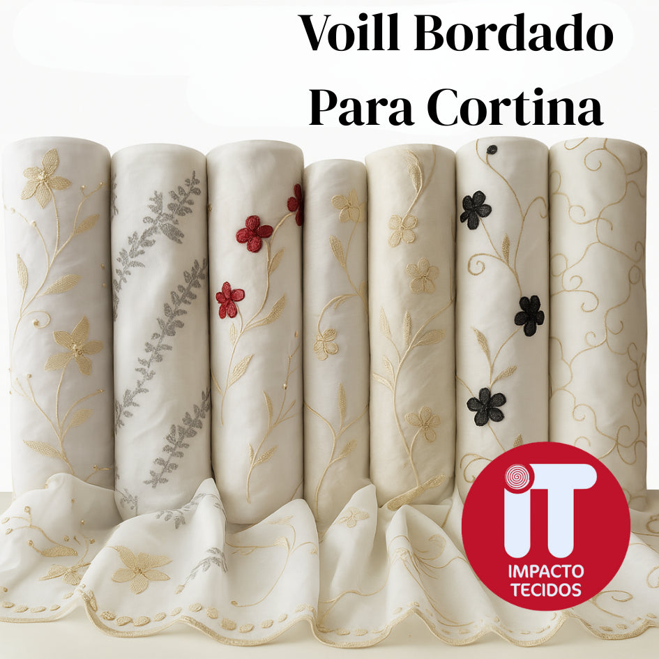 Tecido Voil Bordado 2,80m largura