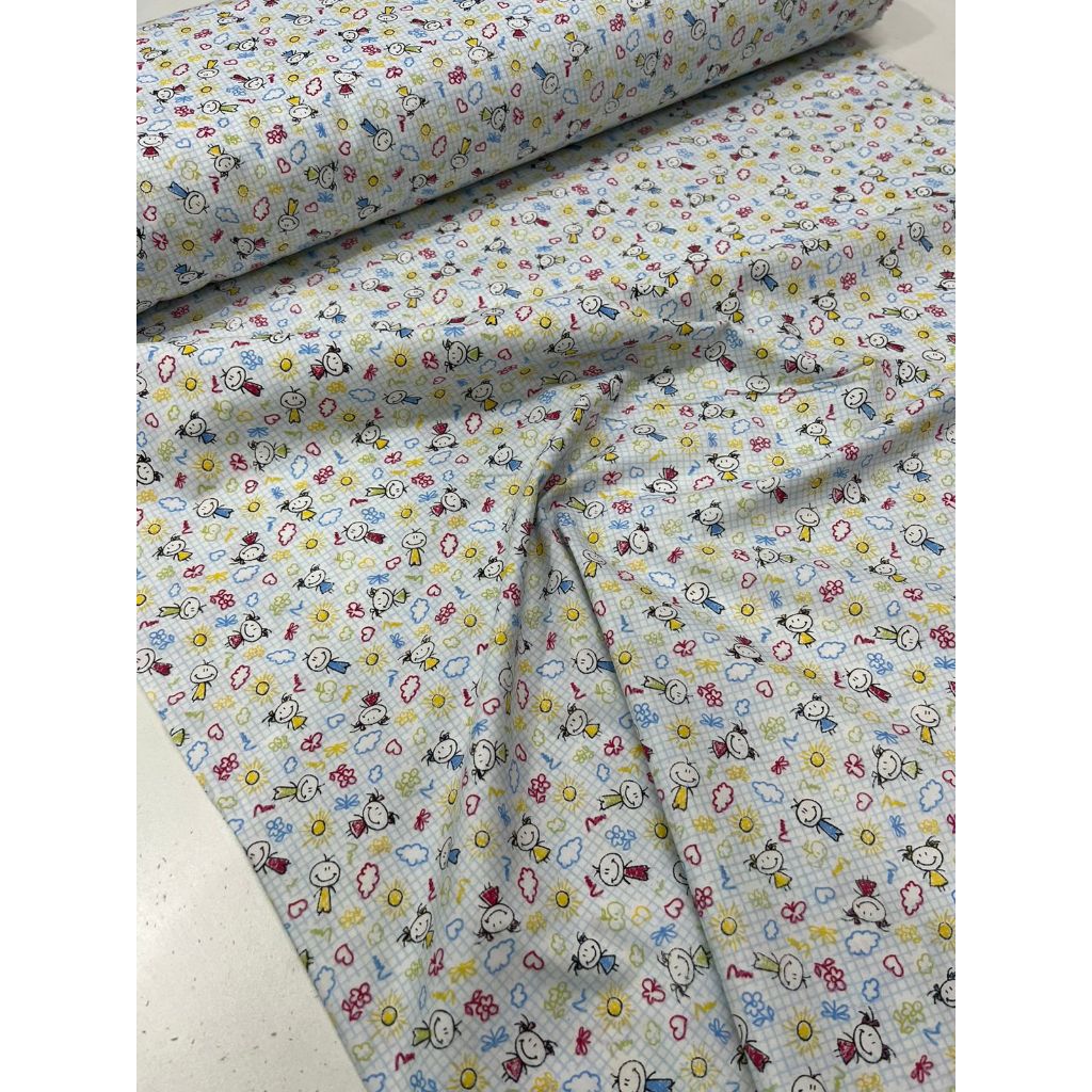 Tecido TRICOLINE Estampado 100% Algodão 1,50m largura Est 67 a 100
