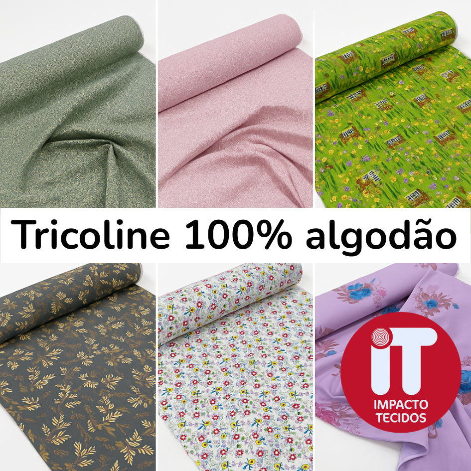 Tecido Tricoline 100% Algodão 50cmx 1,50m - Est 289 a 340
