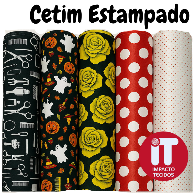 Cetim Charmousse Estampado 1,5 de Largura