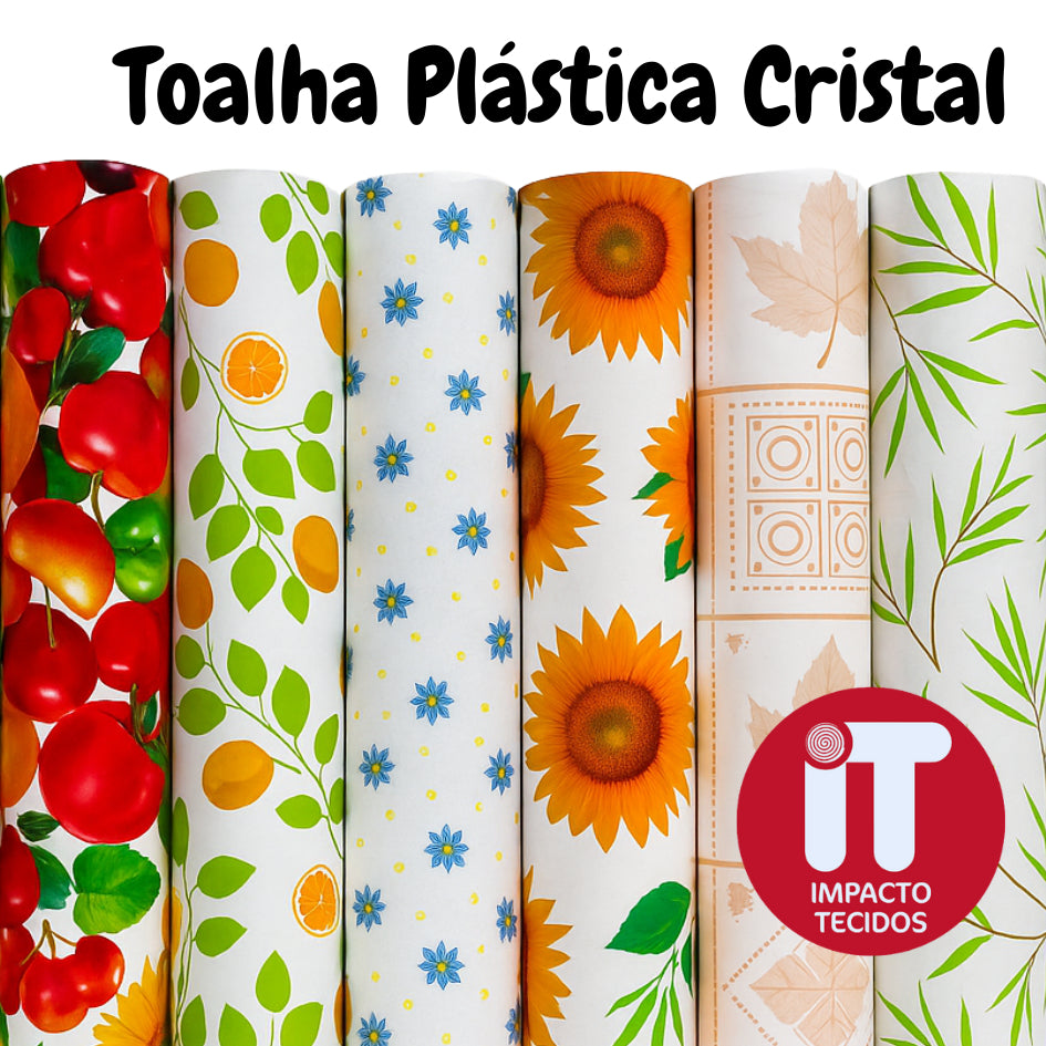 Toalha de Mesa Plástica Cristal 1m largura
