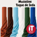 Tecido Musseline liso chifon 1,50 largura
