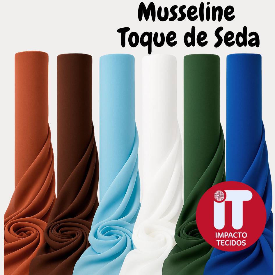 Tecido Musseline liso chifon 1,50 largura