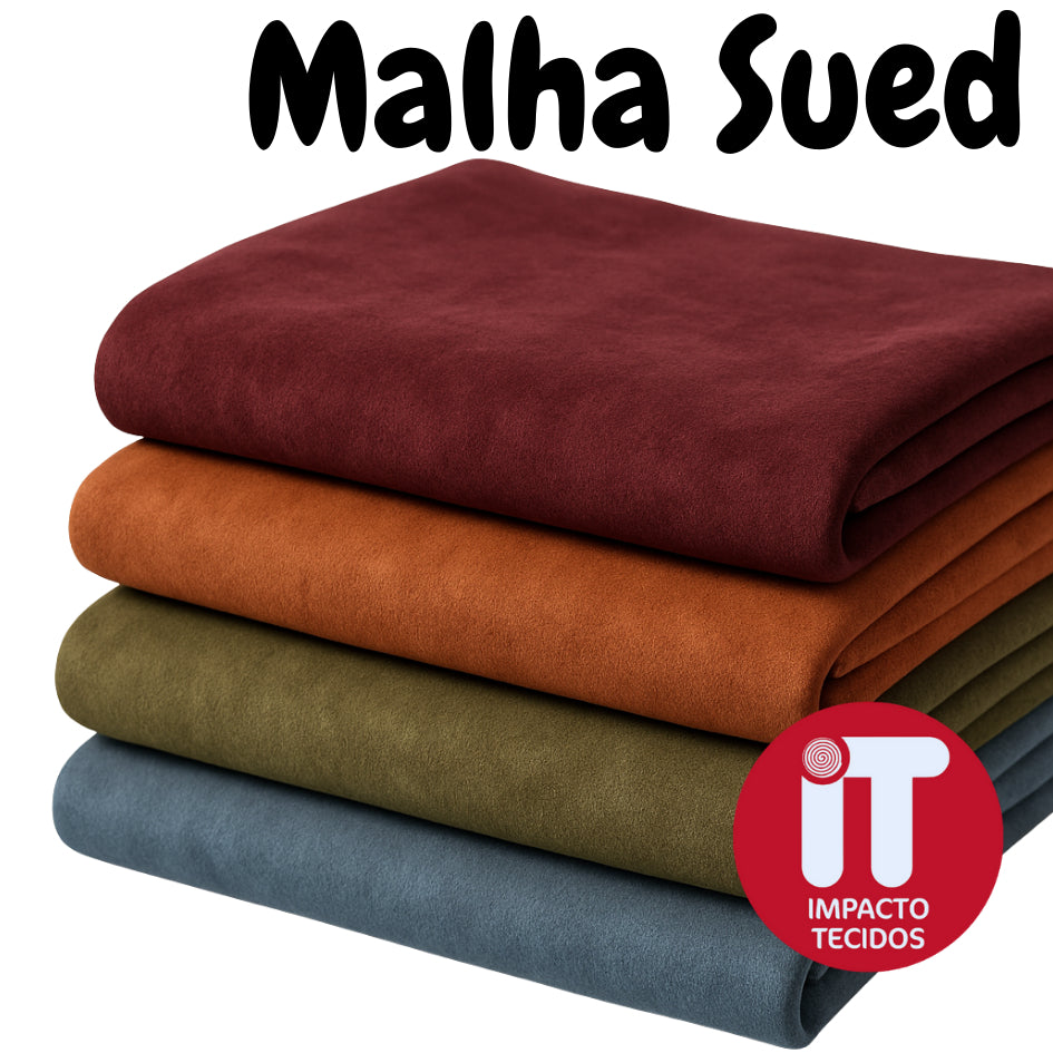 Tecido Malha Suede Camurça Aveludado 1,60m largura