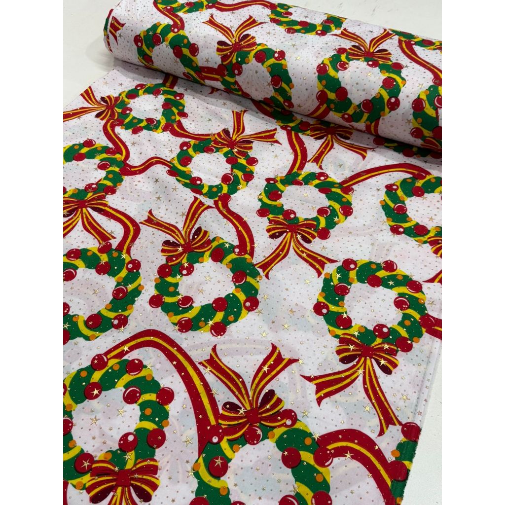 Tecido oxford Natalino com strass 1,50m de largura
