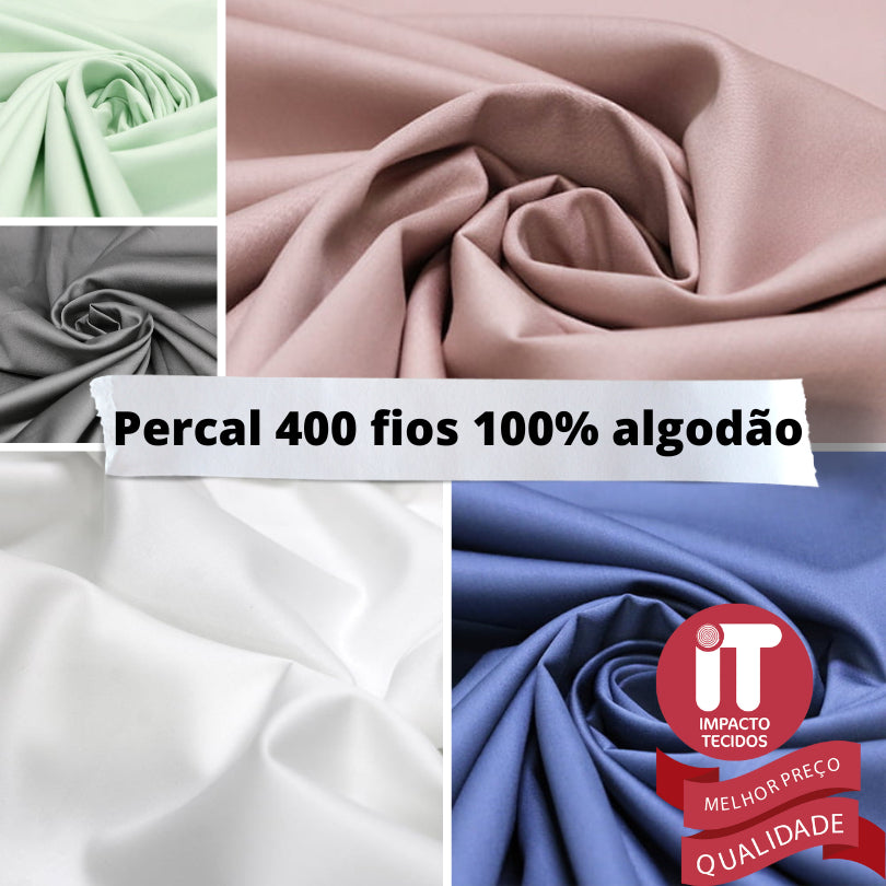 Tecido Percal Egípcio Acetinado-400 Fios 100% Algodão 2,50m largura