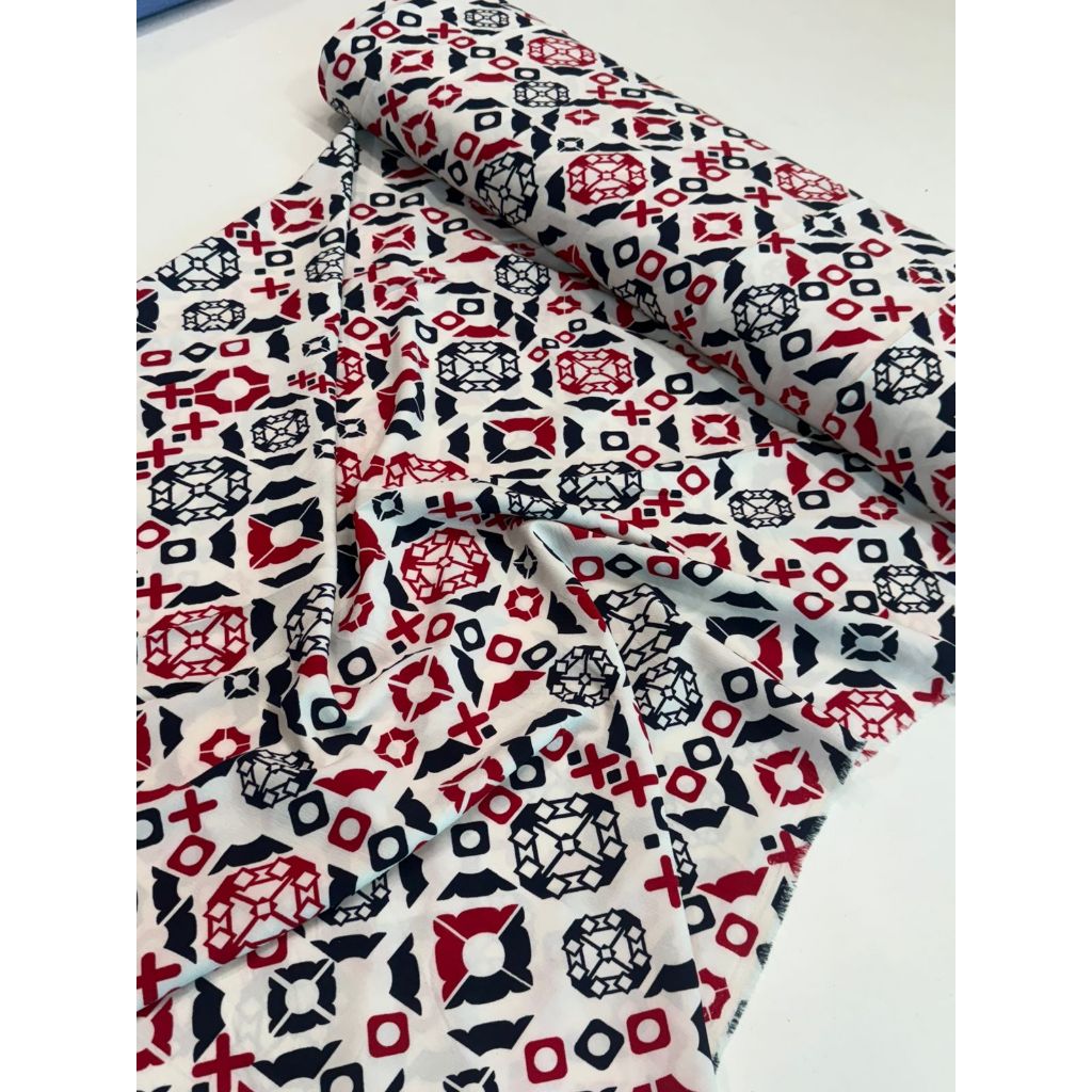Tecido Crepe Larissa estampado e Liso  1,50m largura