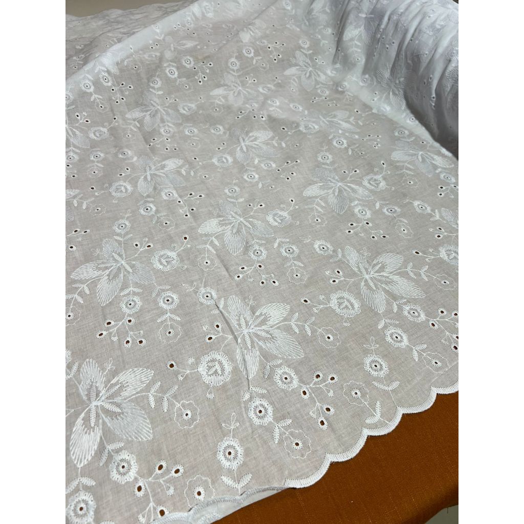 Tecido Laise Bordada Premium 100% Algodão 1,40m Largura