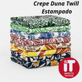 Tecido Crepe Duna Estampado Twill  / Air Flow l Liso Twill  1,5m largura