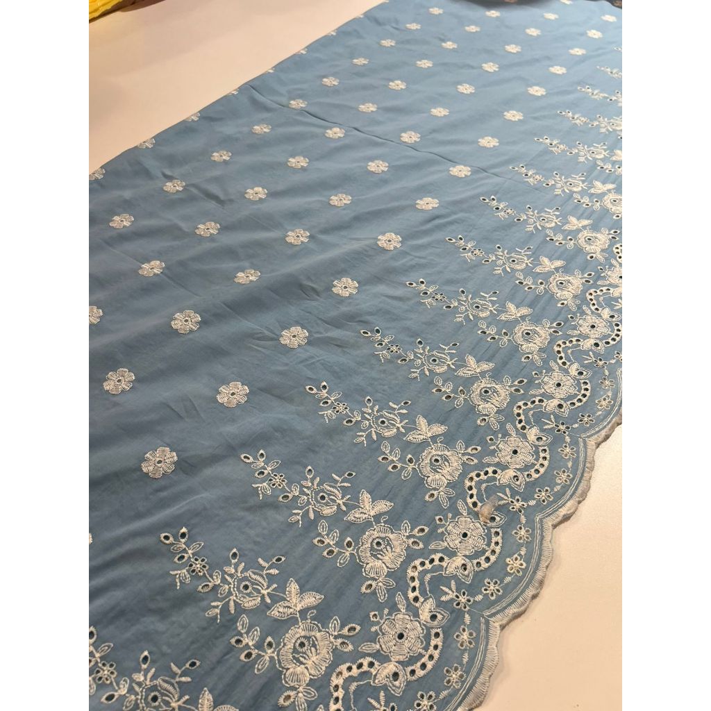 Tecido Laise Richilieu Barrada premium 100% algodão 1,30m largura
